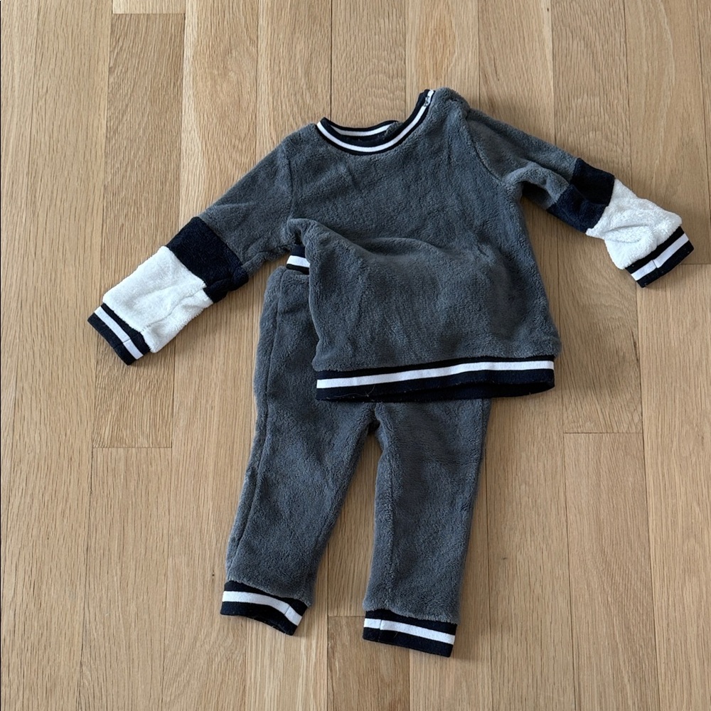 Andy & Evan Gray and Black Kids Matching Set